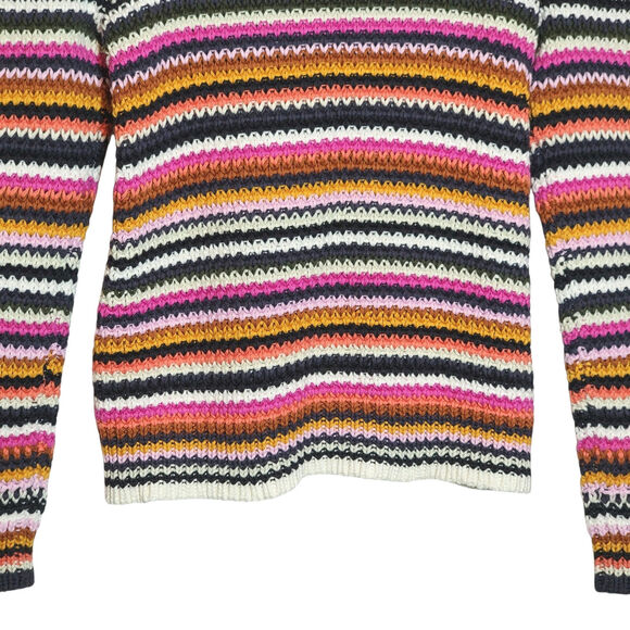 Marie Oliver Miley Rainbow Stripe Sweater Colorful Pullover Preppy Knit Size XS - Picture 10 of 13